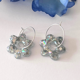 Handmade Sparkling Silver Flower Earrings
